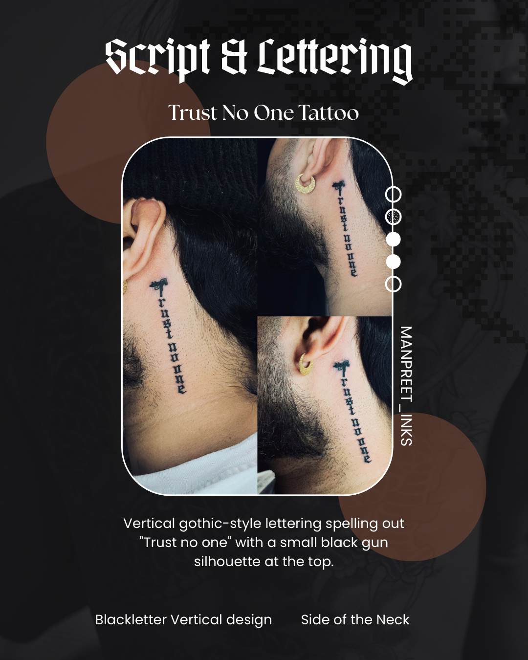Trust No One — Blackletter Vertical by Manpreet Inks